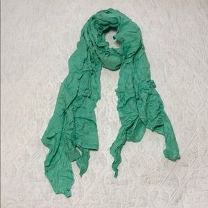 Anthropologie Green Textured Scarf